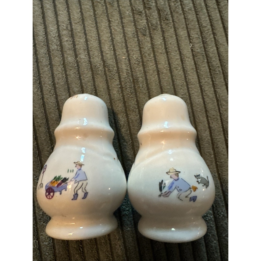 Pfaltzgraff Apple Valley Salt & Pepper Shakers Gardener Garden cottagecore